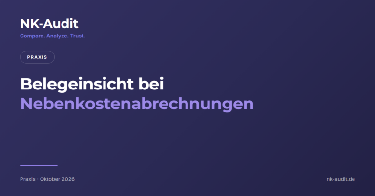 Belegeinsicht bei gewerblichen Nebenkostenabrechnungen, Blogbeitrag von NK-Audit