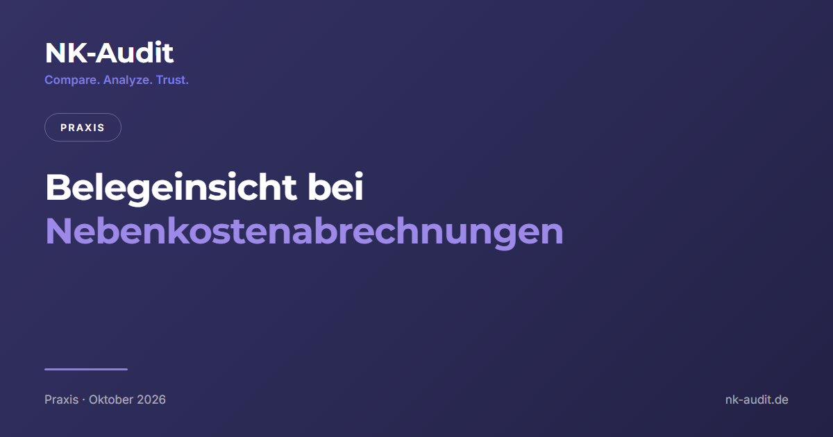 Belegeinsicht bei gewerblichen Nebenkostenabrechnungen, Blogbeitrag von NK-Audit