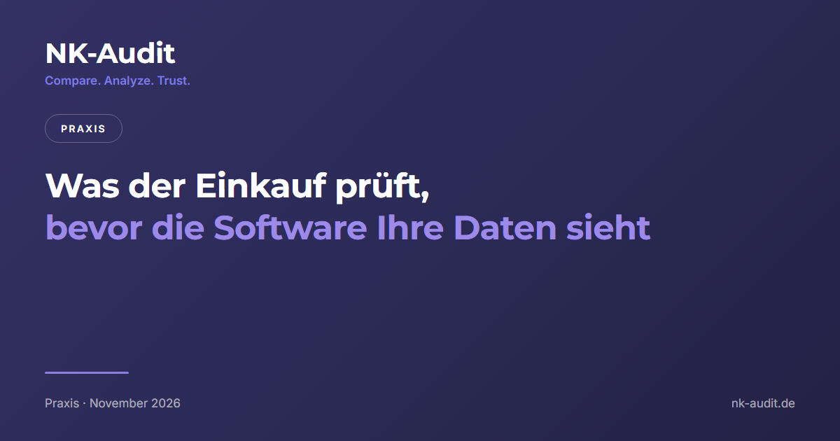 Was der Einkauf prüft, bevor die Software Ihre Daten sieht, Blogbeitrag von NK-Audit