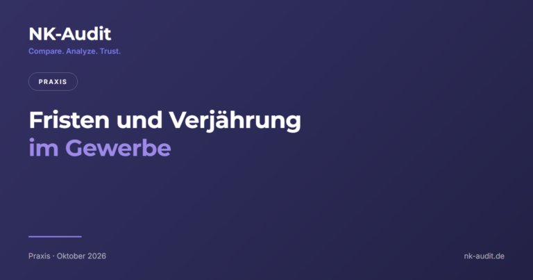 Fristen und Verjährung bei gewerblichen Nebenkostenabrechnungen, Blogbeitrag von NK-Audit