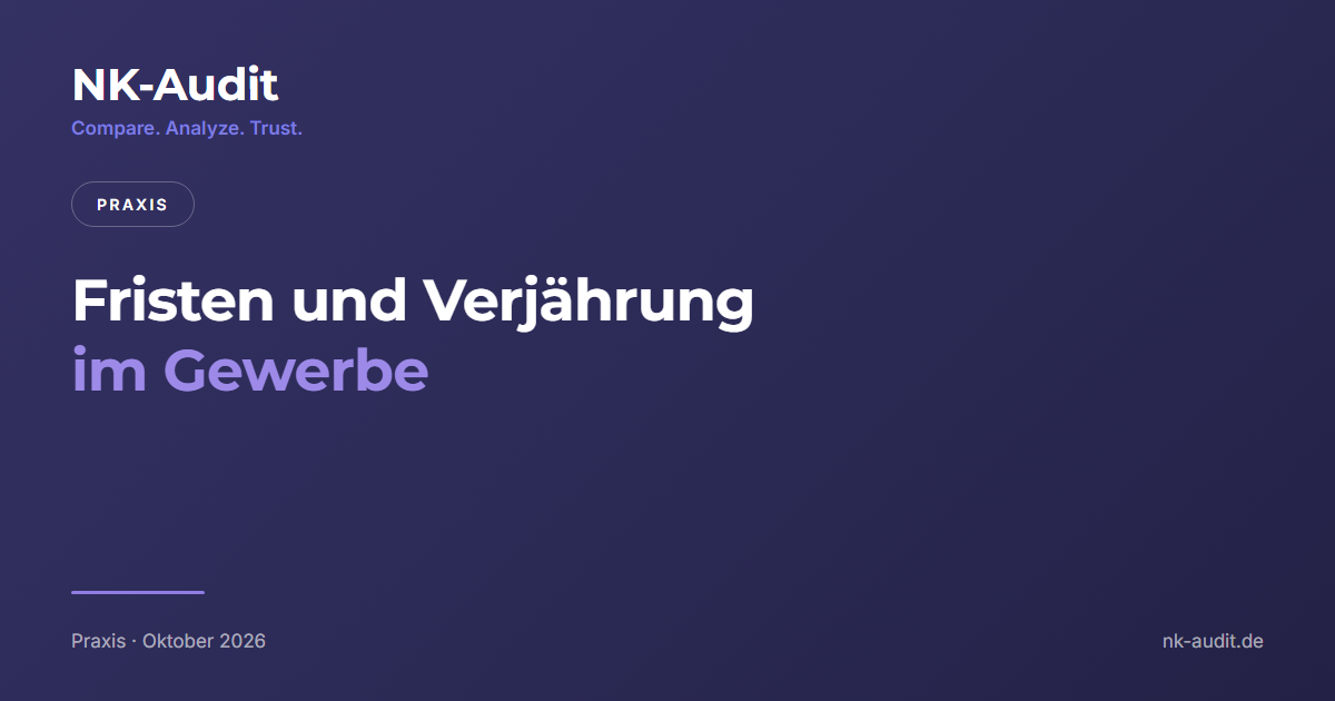 Fristen und Verjährung bei gewerblichen Nebenkostenabrechnungen, Blogbeitrag von NK-Audit