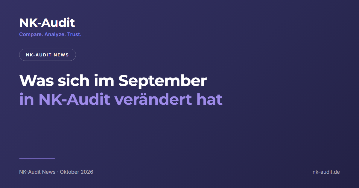 Was sich im September in NK-Audit veraendert hat, NK-Audit Blog